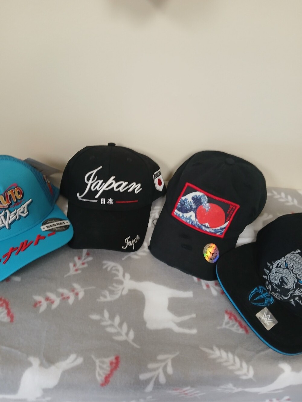 Black Japan Embroidered& Baseball Cap